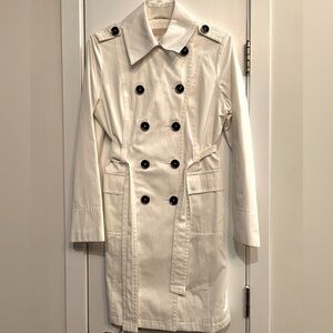 Michael Kors White Trench Coat / M